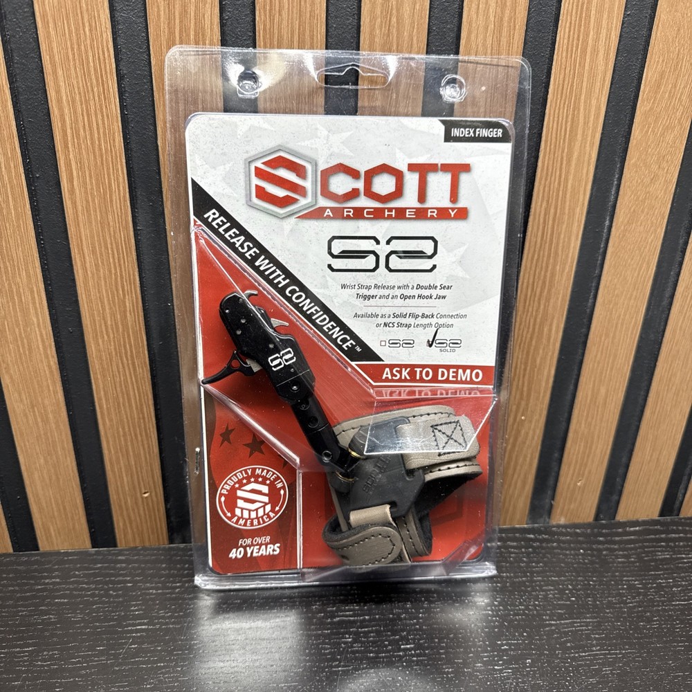 Scott Archery S2 Solid Release – Black/Tan – 4009BS4-BK