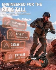 4000W Folding Electric Scooter Full Suspension 11in Tires 50MPH Top Speed