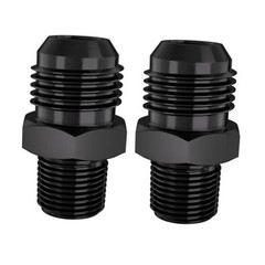 10AN Male Flare to 3/8″ NPT Black Aluminium Straight Fitting STL-10AN-3/8NPT-0