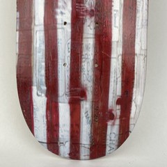 Dystopian American Flag Punk Rock Hunger & Peace Art Mini Skateboard Deck 7″