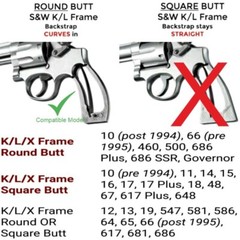 RSD Grips Brand S & W K/L/X – Frame Round Butt Compatible Walnut Grips