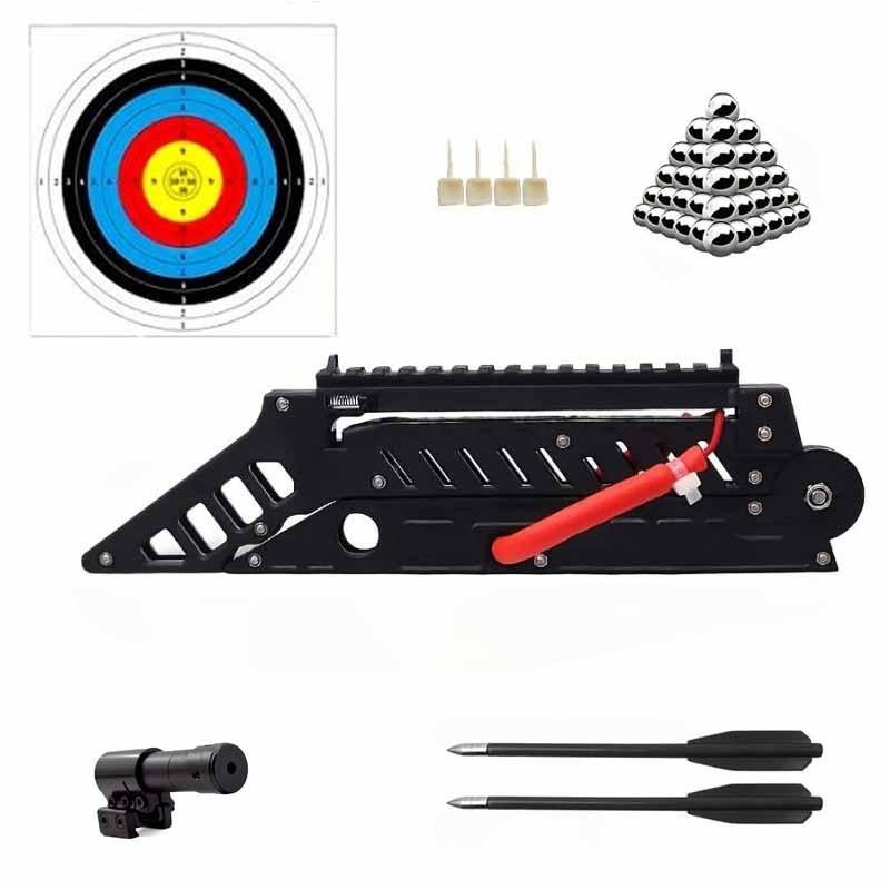 Folding Slingshot Set with Target Paper Laser Sight 2 Darts Steel Balls Kit