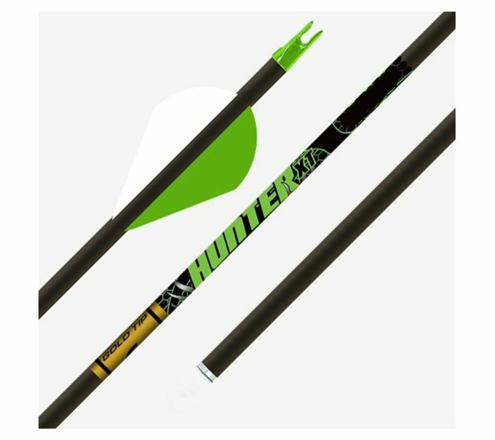 1 DOZEN Gold Tip Hunter XT 500 2″ Vanes Carbon Arrow #HXT500A26 1DZ 12 Arrows 12
