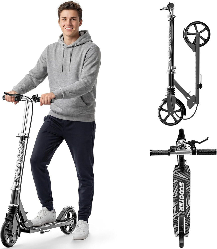 Scooters for Kids 8-12, Teens & Adults – Load 240 LBS, 8-Inch Wheels, Kick Scoot