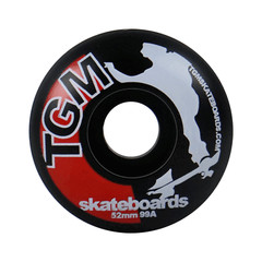 TGM Skateboard Wheels 52mm 99A Black – Super High Rebound for Street and Park