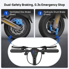 Adult Electric Scooter 1000W Off-road E-Scooter Folding 31MPH Max Speed 48V 13Ah