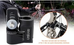 Single Side Adjustable V-Bar Mount Quick Disconnect Bow Rod Stabilizer, Archery