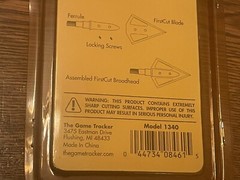 Vintage Game Tracker FirstCut 145 Premium Cut-On-Impact Broadheads NOS 3 Pack