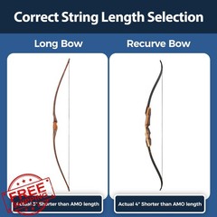 Deerseeker 14 Strands Bow String AMO 54″ Recurve Longbow