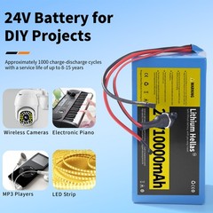 24V Li-ion Battery 5Ah 10Ah For Scooter LED Light String DIY Project