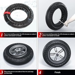 1PZ 10×2.125 Solid Tire Front or Rear Honeycomb Tires Replacement for Xiaomi …