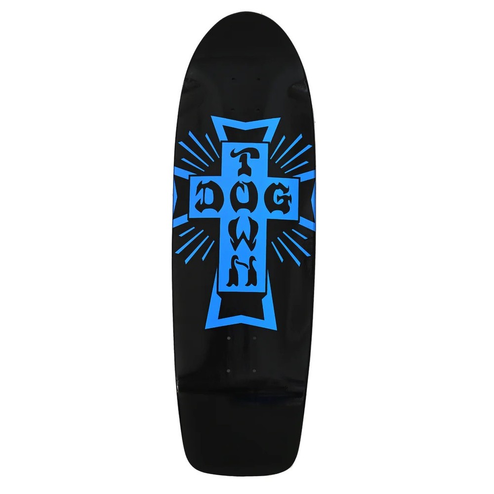 Dogtown Skateboard Deck Cross Logo 70s Rider Black/Blue 9.0″ x 30.575″