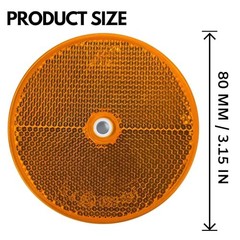 Class A 3-3/16″ Round Reflector with Center Mounting Hole – 2 Pack 10 Amber
