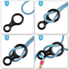 Rescue Figure 8 Descender, 35kN 50kN Aluminum Rappelling Belay Gear Climbing