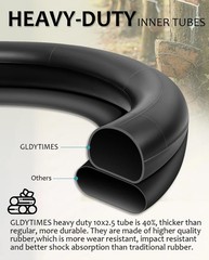 10×2.50 Off Road Tire and Tube Set, Only Fit for 6 inch Rim Hub, Fit for 6″ R…