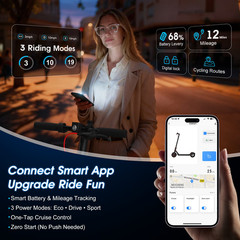 OBX Electric Scooter Adults 350W Foldable E-Scooter 18MPH 12-16 Mile Range