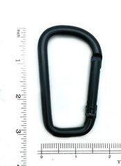 12 pack of 3″ Heavy Duty Carabiner Spring Belt Clip Key Chain D Shape Black