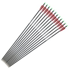 Hunting 12pcs 28″ Carbon Arrows Vane Spine 400 for Compound/Recurve Bows