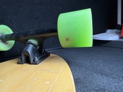 Eggboards Bamboo Mini Cruiser Skateboard Green Wheels Short Deck, wheels frozen
