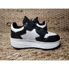Roller Skate Shoes Kids Fashion Unisex Sport Sneaker Black & White Size 2.5 US