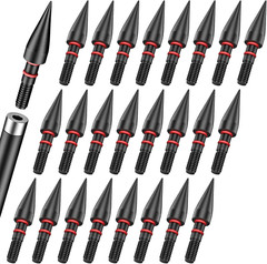 24Pcs Archery Field Points Screw-in Arrow Point 100 Grain 5/16″ Steel Field Tips