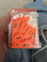 100 Pack Bohning Archery Blazer 1.5 Inch Mini Vanes: Neon Orange: NOS