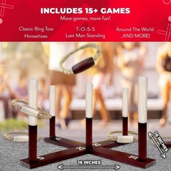 All-Weather Rustic Ring Toss Game – Durable and Portable for Outdoor Adventures