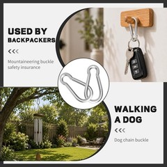 200PCS Galvanized Steel Carabiner Clips