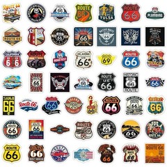30Pcs Random Route 66 Sign Shaped HighWay Travel Waterproof Stickers