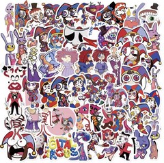 50 Piece Mix Lot 2” The Amazing Digital Circus Stickers Decals, Halloween Mix