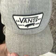 VANS Gray Snapback Cap Skateboarding Cotton Blend One Size Logo Hat