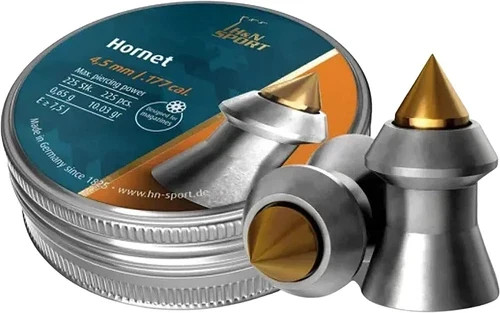 H&N Hornet Pointed Airgun Pellets, Brass Tip – .177 / .22 / .25 Caliber