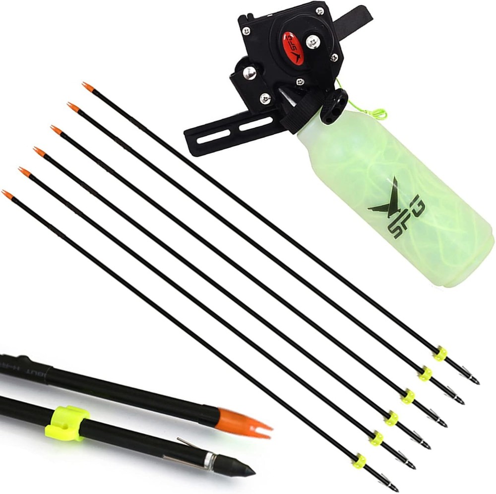 Bow Fishing Reel with Bowfishing Arrows Set Archery Bow Fishing Reel Kit Bowfish
