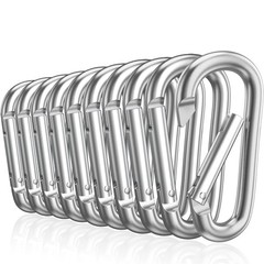 50x-200x 3″ Aluminum Carabiner D Shape Spring Clip Snap Key Hook Keychain Buckle
