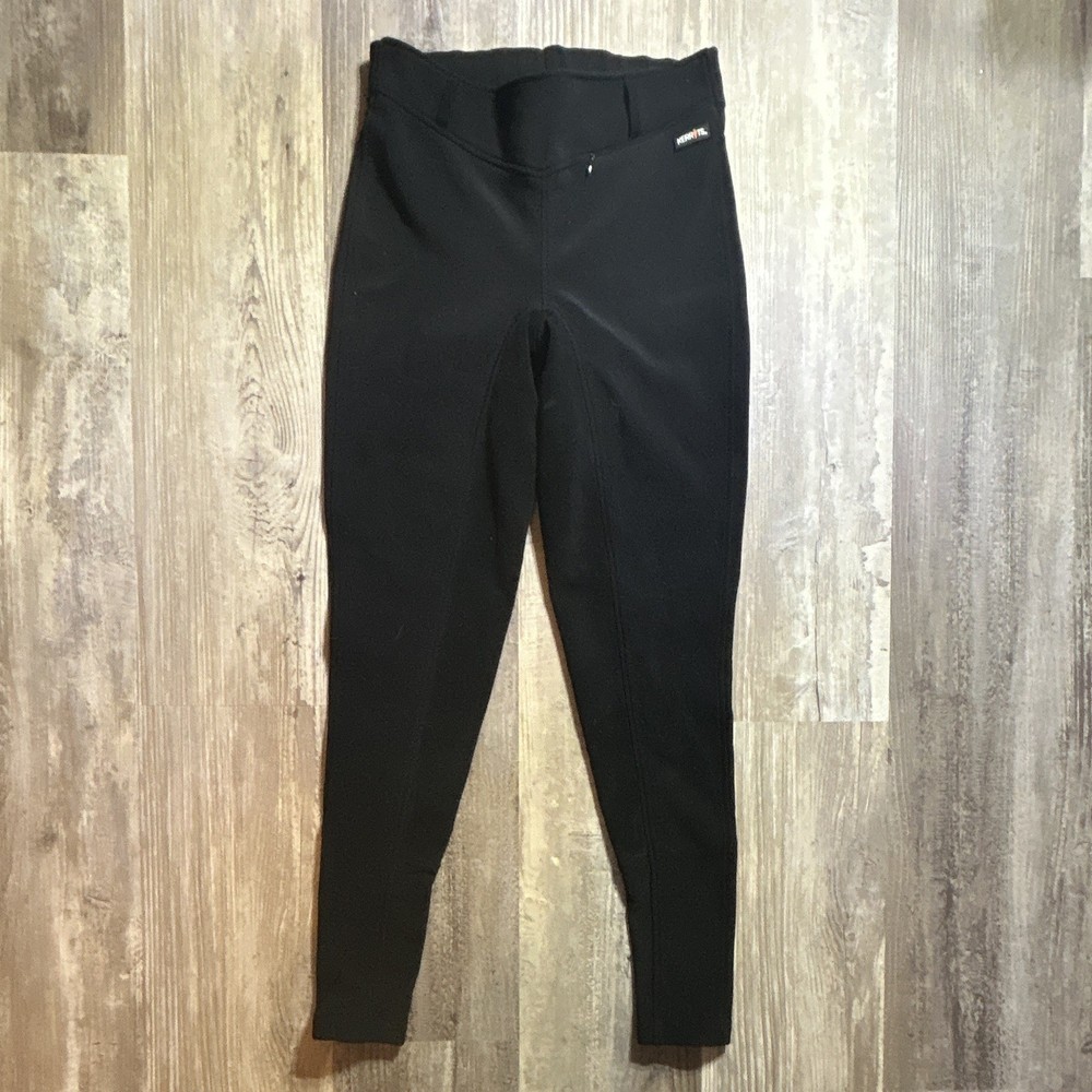 Kerrits Women’s Black Riding Breeches Full Seat Ribbed Cotton Blend, Size M