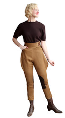 Womens Khaki Sports Jodhpurs Pant Polo Pants Horse Riding Baggy Breeches Pants