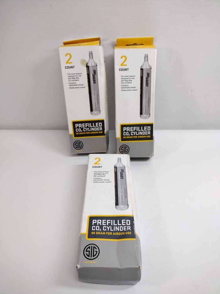 Sig Sauer CO2 Prefilled Cartridge 90 Gram -LOT of 3BXS Two Count Pack – AC-90-2