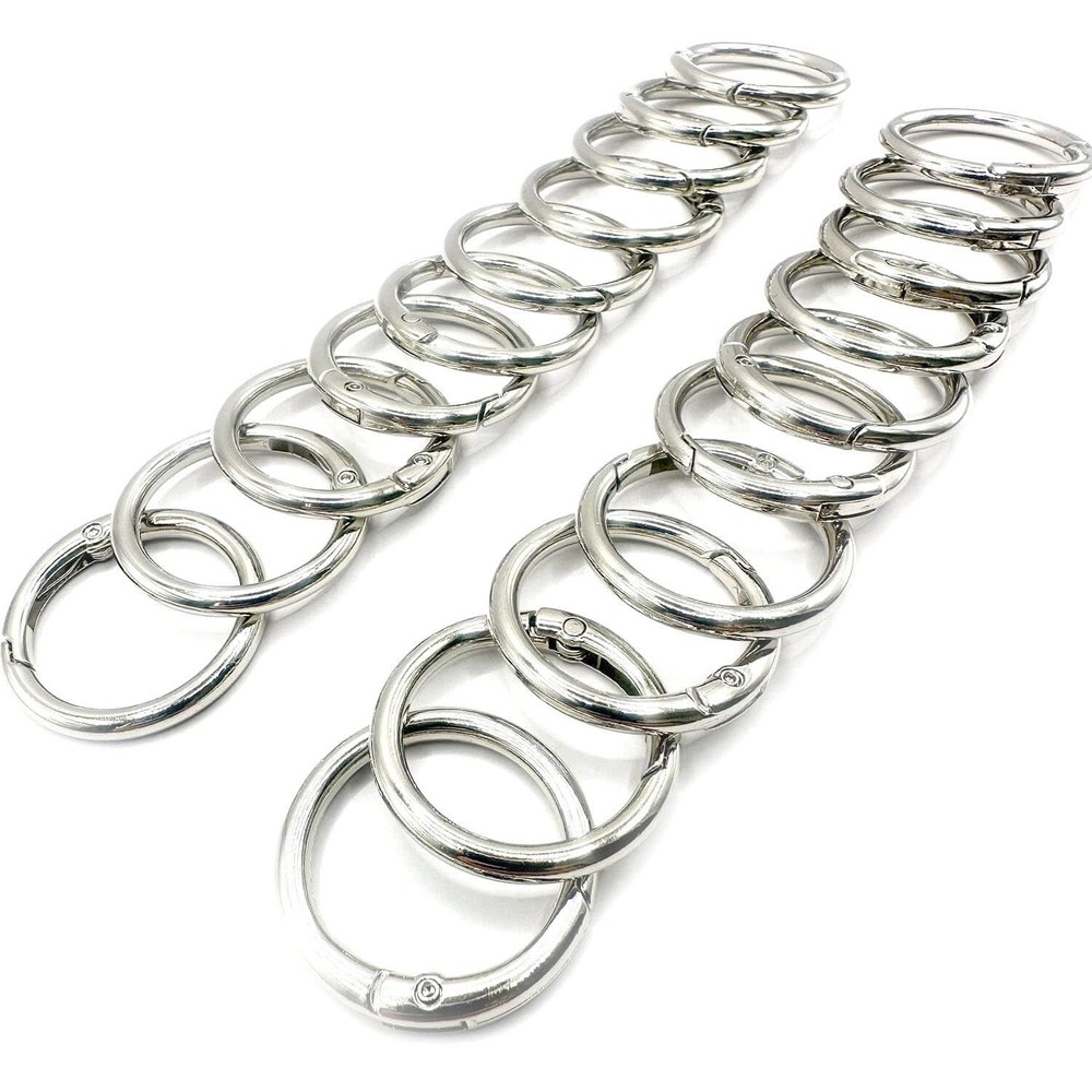 20 Pack 1 Inch Carabiner Clip, Spring O Rings Metal Alloy Purse Clip, Round K…
