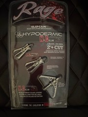 Rage Hypodermic NC No Collar mechanical bowhunting Broadheads 100 Grain 2+» Cut