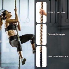 Climbing Rope Gym Exercise Ropes – 1.5 Inch Diameter 10FT 15FT 20FT 25FT 30FT 35