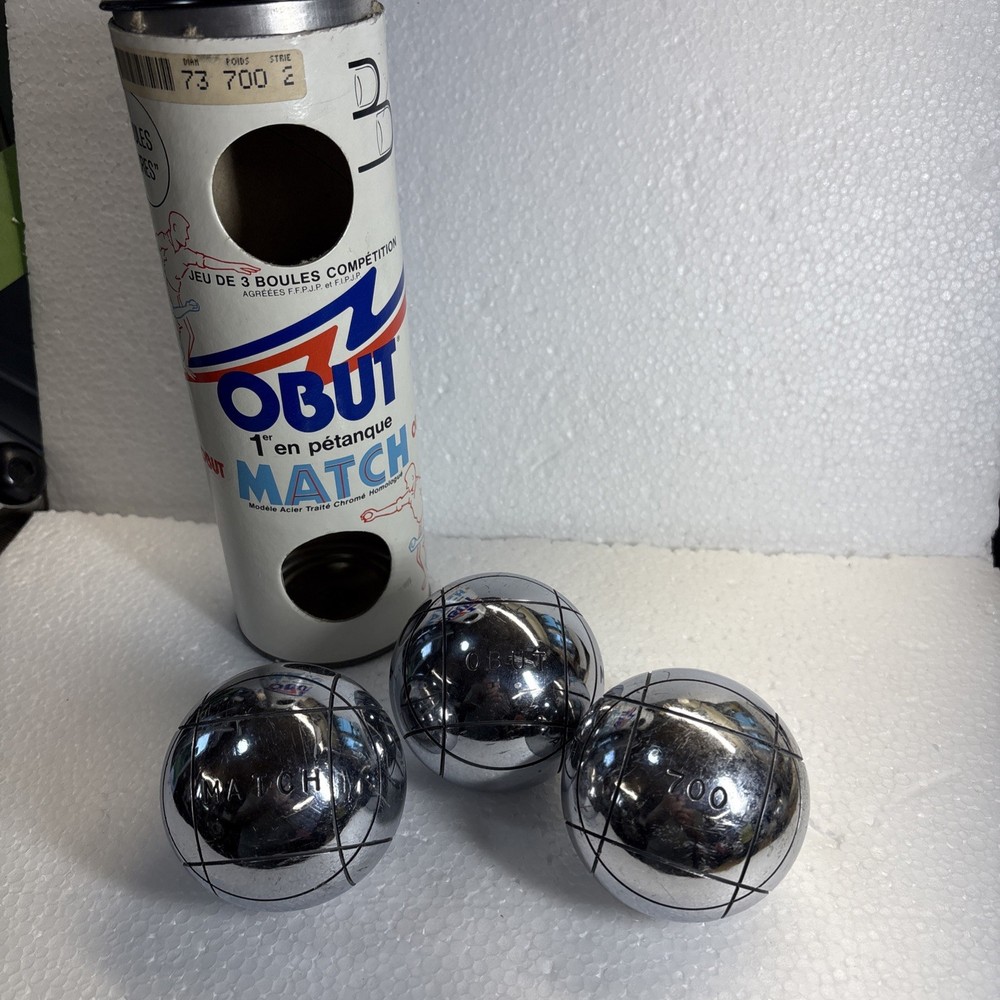 Vintage OBUT Bocce Ball La Boules “Match 700”. S34. 73mm 700 Poids