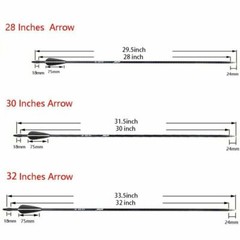 12Pcs 28″/30″ Carbon Archery Arrows Shaft Spine 500 with Removable Tips Target