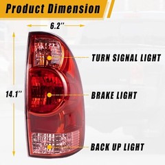 Tail Light Compatible With 2005-2015 Toyota Tacoma Pickup Left Driver Side
