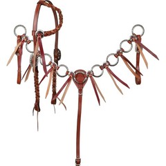 Heritage Metal Ring Headstall, Reins and Breastcollar – Large Silver Rings
