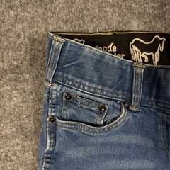 Goode Rider Jeans Equestrian Breeches Womens 26L Blue Cotton Knee Patch GUC