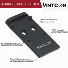 Optics Adapter Plate for Glock 19 17 MOS, Compatible with Holosun 407C/507C/5…