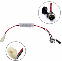 For E100 E200 E300 Scooter Charger Port 2 Wires 3 prong Electric ATV Scooter