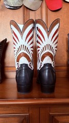 Dan Post DP 80512 Men’s Western Cowboy Boots US 12 EE Black White Red