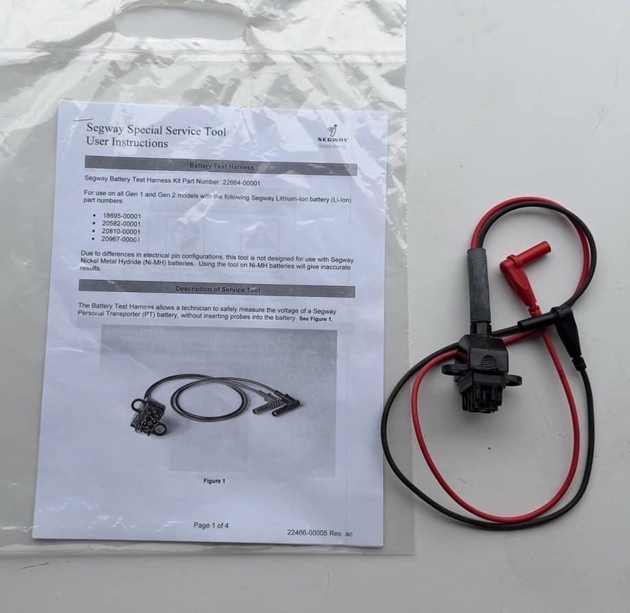 New Segway Battery Test Harness Kit Gen 1 Gen 2 Models Lithium Ion Part 22664
