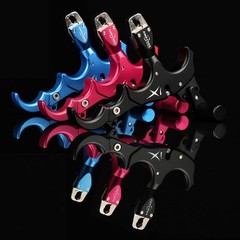 Archery Thumb Release Aid 360 Degree Rotating Head 3/4 Fingers Adjustable Black